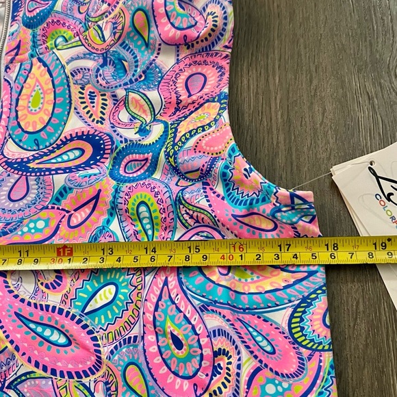 Lulu B Paisley UPF 50+ Sleeveless Zip Neck Dress NWT Medium new with tags resort - Picture 5 of 11